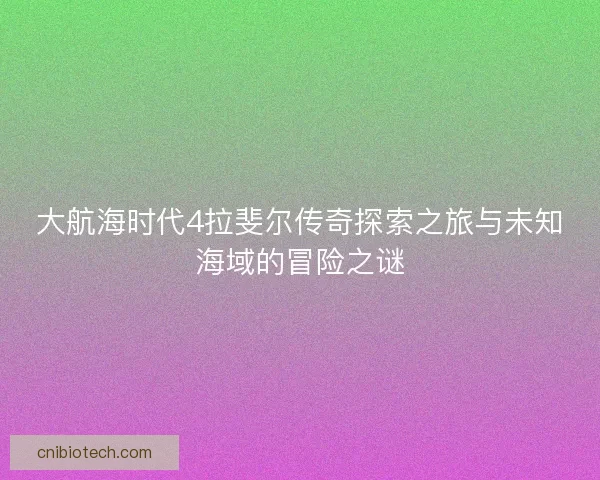 大航海时代4拉斐尔传奇探索之旅与未知海域的冒险之谜