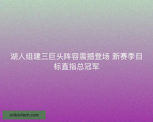 湖人组建三巨头阵容震撼登场 新赛季目标直指总冠军