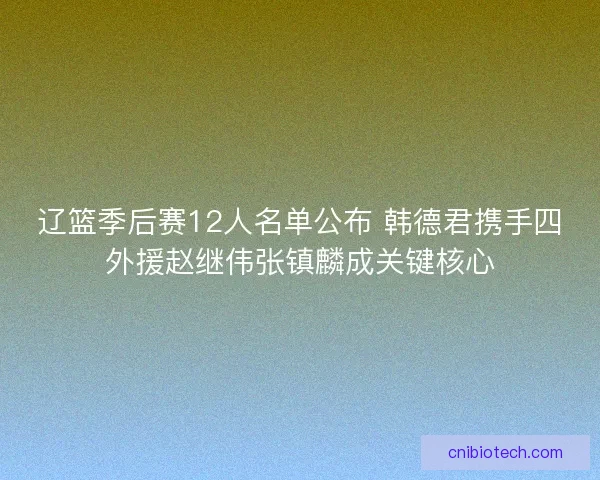辽篮季后赛12人名单公布 韩德君携手四外援赵继伟张镇麟成关键核心