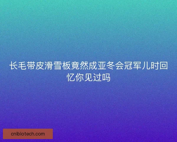 长毛带皮滑雪板竟然成亚冬会冠军儿时回忆你见过吗